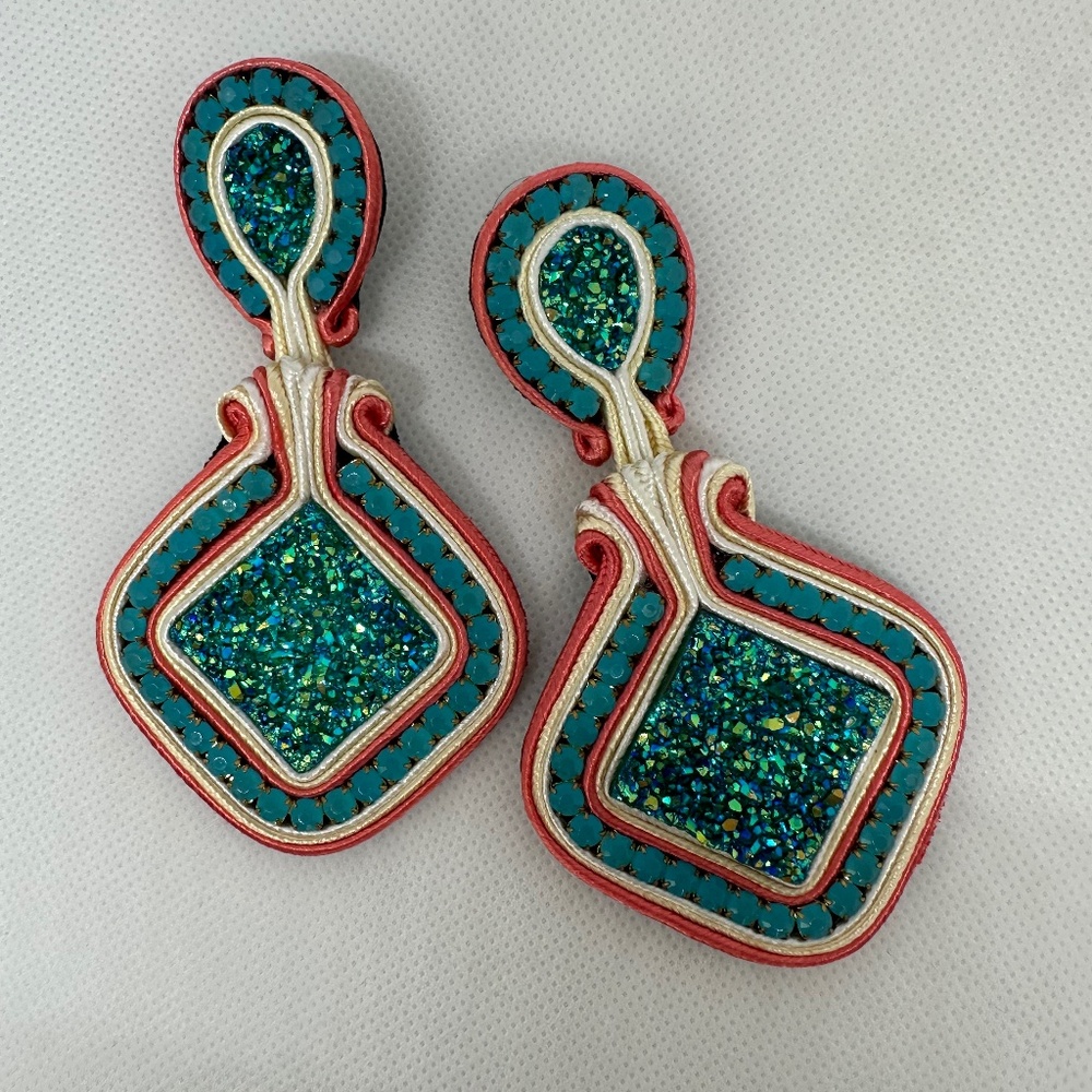 Multi Colored Soutache Earrings